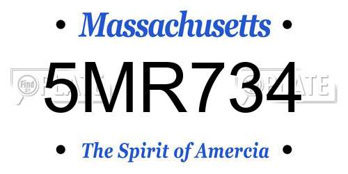 5MR734 Massachusetts License Plate