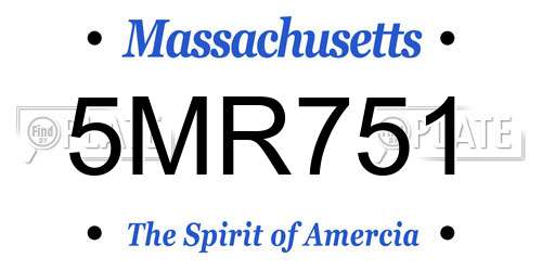 5MR751 Massachusetts License Plate