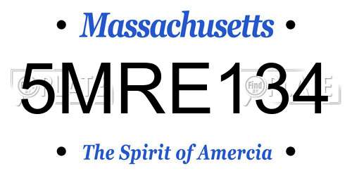5MRE134 Massachusetts License Plate