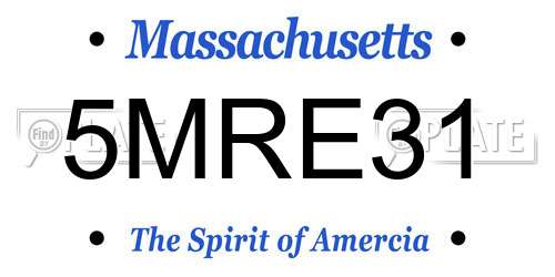 5MRE31 Massachusetts License Plate