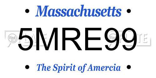 5MRE99 Massachusetts License Plate