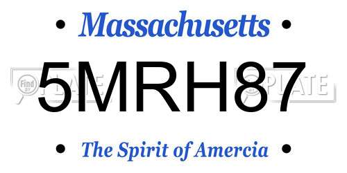 5MRH87 Massachusetts License Plate