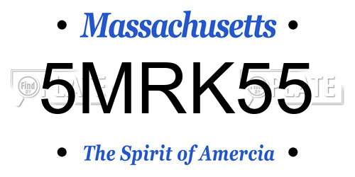 5MRK55 Massachusetts License Plate