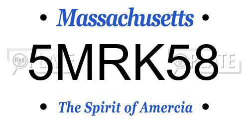 5MRK58 Massachusetts License Plate