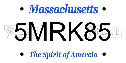 5MRK85 Massachusetts License Plate