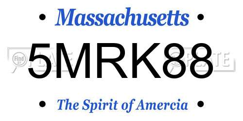 5MRK88 Massachusetts License Plate