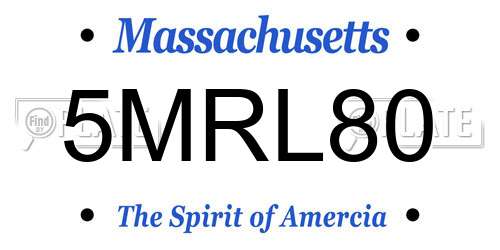 5MRL80 Massachusetts License Plate