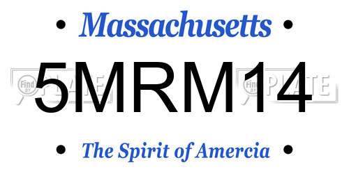 5MRM14 Massachusetts License Plate