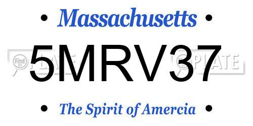5MRV37 Massachusetts License Plate