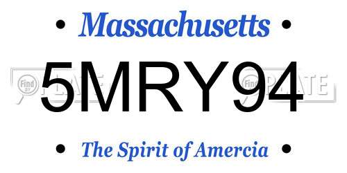 5MRY94 Massachusetts License Plate