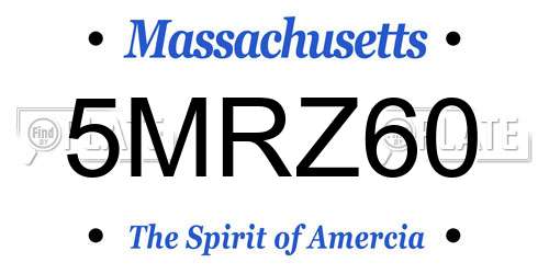 5MRZ60 Massachusetts License Plate