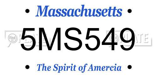5MS549 Massachusetts License Plate