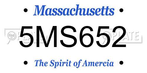 5MS652 Massachusetts License Plate