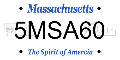 5MSA60 Massachusetts License Plate