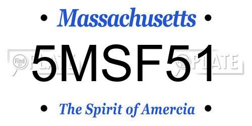 5MSF51 Massachusetts License Plate