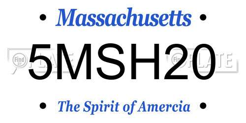 5MSH20 Massachusetts License Plate