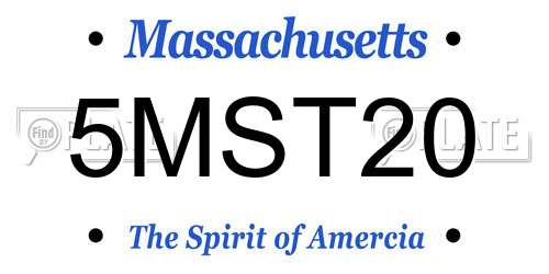 5MST20 Massachusetts License Plate