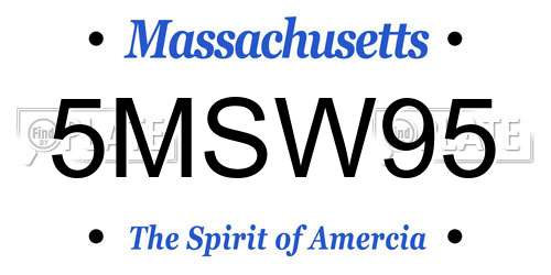 5MSW95 Massachusetts License Plate