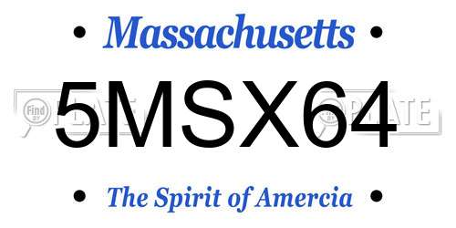 5MSX64 Massachusetts License Plate