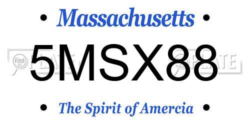 5MSX88 Massachusetts License Plate