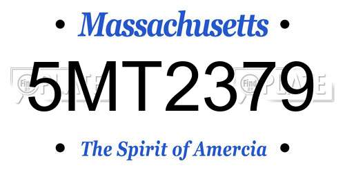 5MT2379 Massachusetts License Plate