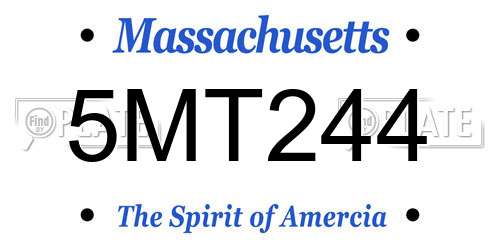 5MT244 Massachusetts License Plate