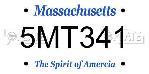 5MT341 Massachusetts License Plate