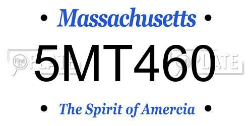5MT460 Massachusetts License Plate