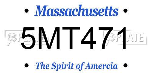 5MT471 Massachusetts License Plate
