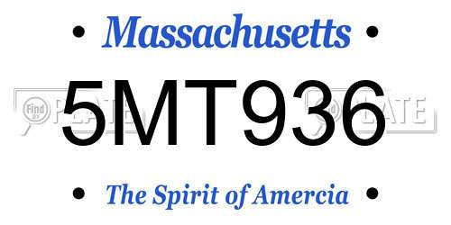 5MT936 Massachusetts License Plate
