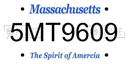 5MT9609 Massachusetts License Plate