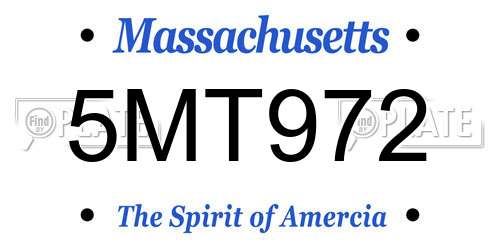 5MT972 Massachusetts License Plate