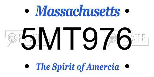 5MT976 Massachusetts License Plate