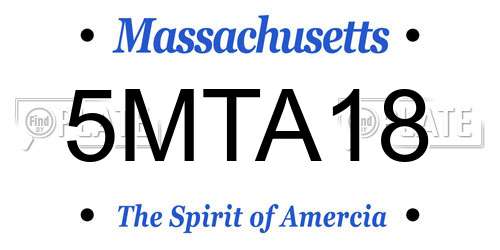 5MTA18 Massachusetts License Plate