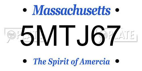 5MTJ67 Massachusetts License Plate