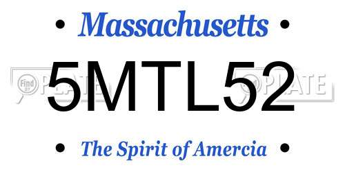 5MTL52 Massachusetts License Plate