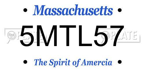 5MTL57 Massachusetts License Plate