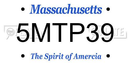 5MTP39 Massachusetts License Plate