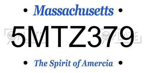 5MTZ379 Massachusetts License Plate