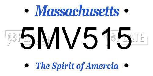 5MV515 Massachusetts License Plate