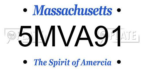 5MVA91 Massachusetts License Plate