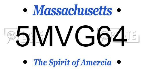 5MVG64 Massachusetts License Plate