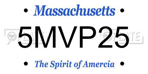 5MVP25 Massachusetts License Plate