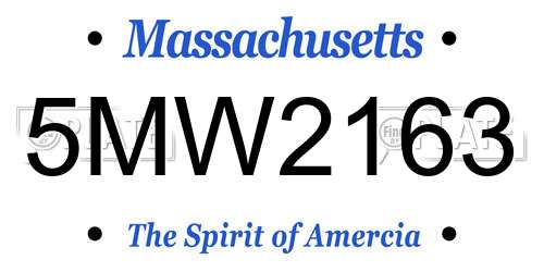 5MW2163 Massachusetts License Plate