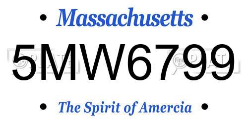 5MW6799 Massachusetts License Plate