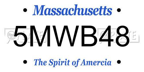 5MWB48 Massachusetts License Plate