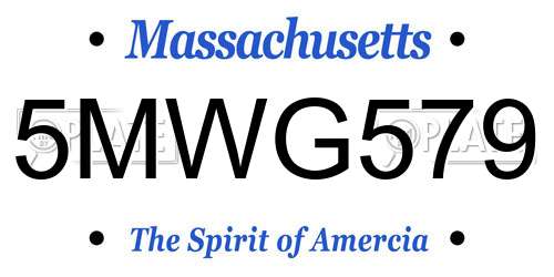 5MWG579 Massachusetts License Plate