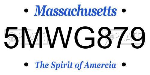 5MWG879 Massachusetts License Plate