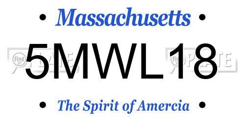 5MWL18 Massachusetts License Plate