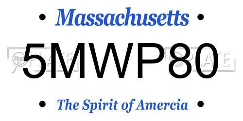5MWP80 Massachusetts License Plate